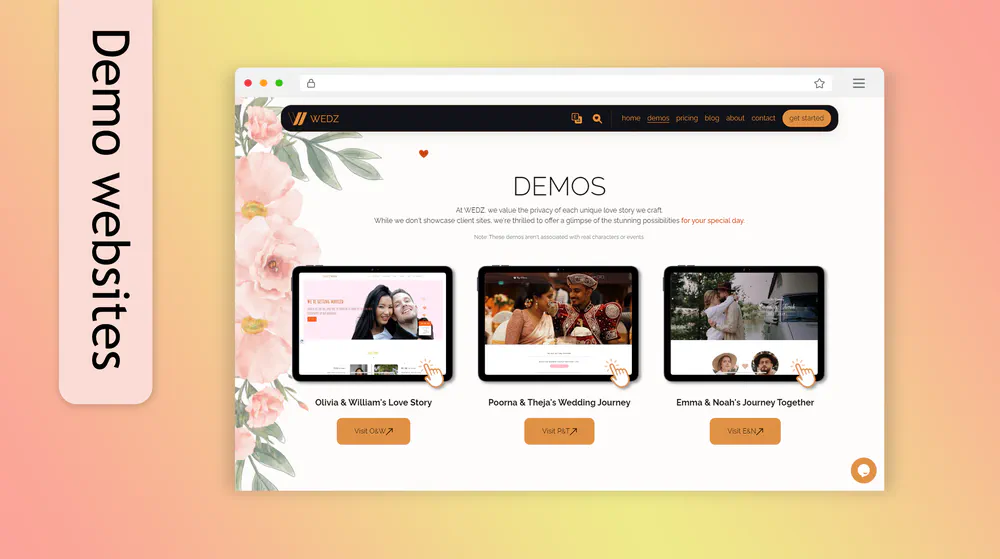 Wedz Website Demos